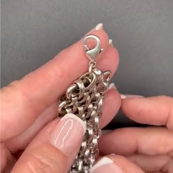 Lucky Brand Chunky Silver Tone Chain Link Mesh Bracelet - Picture 3 of 8